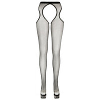vendita collant intimo seducente calza donna nero a rete e con pizzo sexy aperto black online