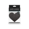 Copricapezzoli a forma di cuore Pretty Pasties nero. Disponibile su sex shop DesireVibe