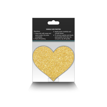 Copricapezzoli a forma di cuore Pretty Pasties Gold. Trovali su sexy shop online DesireVibe.com