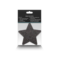 Copricapezzoli a forma di stella Pretty Pasties nero. Disponibile su sex shop DesireVibe