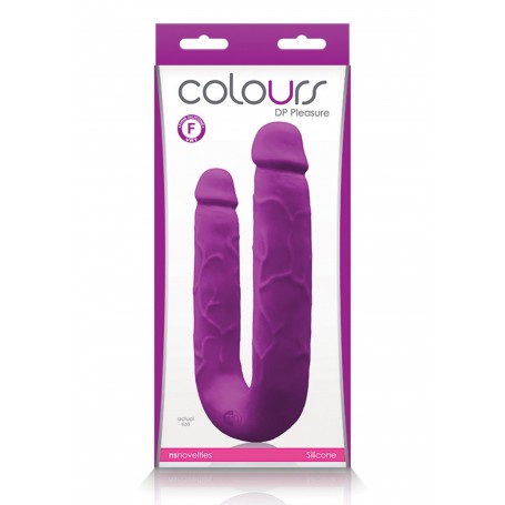 Confezione del doppio dildo Colours DP Pleasure. Trova questo prodotto su desirevibe.com