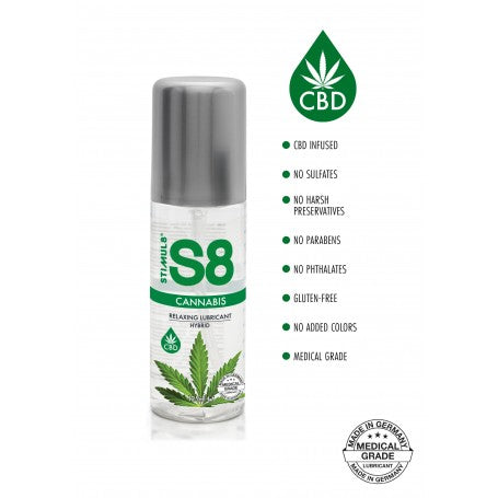 Lubrificante intimo gel vaginale anale cbd mariuana S8 Hybrid Cannabis Lube 125ml