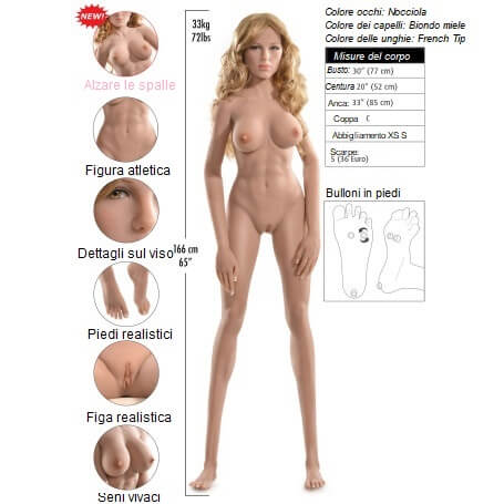 Specifiche della bambola realistica Ultimate Fantasy Dolls Mandy. Trova su DesireVibe.com